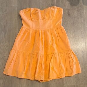 Vestique Orange Strapless Dress